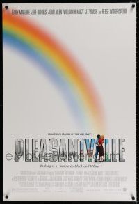 5c560 PLEASANTVILLE 1sh '98 Tobey Maguire, Reese Witherspoon, cool rainbow design!