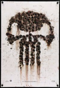 5c576 PUNISHER: WAR ZONE teaser DS 1sh '08 wild outline of skull made of bullet holes!