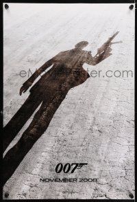 5c584 QUANTUM OF SOLACE teaser DS 1sh '08 Daniel Craig as James Bond, cool shadow image!