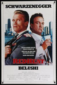 5c596 RED HEAT 1sh '88 great image of cops Arnold Schwarzenegger & James Belushi!