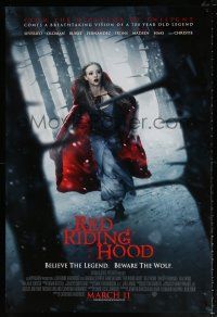 5c597 RED RIDING HOOD advance DS 1sh '11 Amanda Seyfried, believe the legend, beware the wolf!