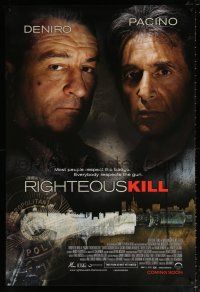 5c615 RIGHTEOUS KILL advance 1sh '08 cool image of Robert De Niro & Al Pacino w/ silenced gun!