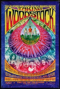 5c726 TAKING WOODSTOCK advance DS 1sh '09 Ang Lee, cool psychedelic design & art!