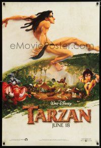 5c733 TARZAN June 18 style teaser DS 1sh '99 Walt Disney, Edgar Rice Burroughs!