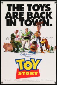 5c767 TOY STORY cast style DS 1sh '95 Disney/Pixar cartoon, Buzz Lightyear, Woody & more!
