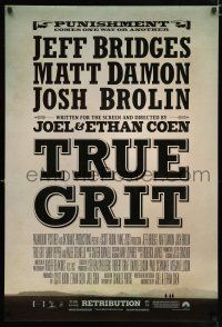 5c775 TRUE GRIT advance DS 1sh '10 Jeff Bridges, Matt Damon, remake of John Wayne classic!