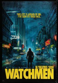 5c802 WATCHMEN teaser DS 1sh '09 Zack Snyder, Jackie Earle Haley, this city is afraid of me!