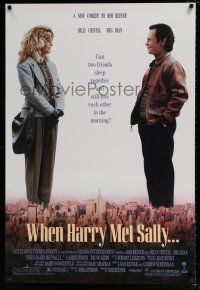 5c811 WHEN HARRY MET SALLY 1sh '89 giant Billy Crystal & sexy Meg Ryan over New York City!