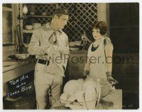 5d003 BEST BAD MAN color 7.25x9.25 still '25 cowboy Tom Mix helps sexy Clara Bow do the dishes!