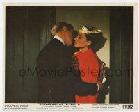 5d005 BREAKFAST AT TIFFANY'S color 8x10 still '61 George Peppard about to kiss Audrey Hepburn w/mask