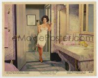 5d006 BUTTERFIELD 8 color 8x10 still #1 '60 sexy Elizabeth Taylor in nightie & holding drink!