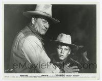 5d236 COWBOYS 8x10.25 still '72 close up of John Wayne holding back young boy in shock!