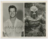 5d244 CREATURE WALKS AMONG US 8x10 still '56 split image of Ricou Browning as himself & as monster!