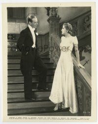 5d255 DAMSEL IN DISTRESS 8x10.25 still '37 Fred Astaire stares at pretty Joan Fontaine on stairs!