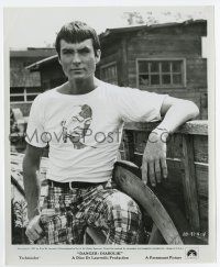 5d258 DANGER: DIABOLIK candid 8x10 still '68 John Phillip Law in shirt with comic book super thief!