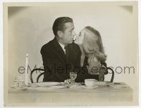 5d274 DEAD RECKONING 8x10.25 still '47 c/u of Humphrey Bogart about to kiss sexy Lizabeth Scott!