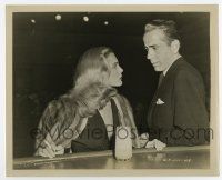 5d271 DEAD RECKONING 8.25x10 still '47 Humphrey Bogart stares at smoking Lizabeth Scott at bar!