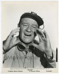5d419 HATARI 8x10.25 still '62 great close up of John Wayne shouting, directed by Howard Hawks!