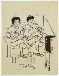 5d422 HAZEL TV 7x9.25 still '62 great cartoon image of Shirley Booth with herself by Ted Key!