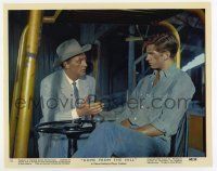5d023 HOME FROM THE HILL color 8x10 #10 still '60 Robert Mitchum talks to George Peppard in forklift