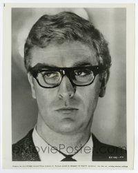 5d467 IPCRESS FILE 8x10 still '65 best super close up of spy Michael Caine wearing glasses!