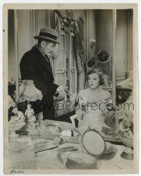 5d502 JOURNAL OF A CRIME 8x10 still '34 Adolphe Menjou shows murder weapon to Ruth Chatterton!