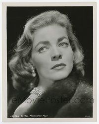 5d543 LAUREN BACALL 8x10.25 still '55 portrait with fur boa & diamond jewelry from Designing Woman!