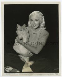 5d605 MARTHA VICKERS 8x10.25 still '46 sexy in Angora white wig holding her Angora cat Ping-Pong!