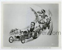 5d644 MUNSTER GO HOME 8x10 still '66 art of Herman & Grandpa racing cars used on most posters!