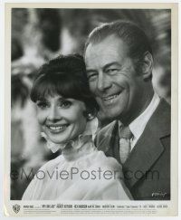 5d653 MY FAIR LADY 8x10 still '64 close up smiling portrait of Audrey Hepburn & Rex Harrison!