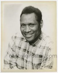 5d714 PAUL ROBESON 8x10.25 still '36 great smiling portrait when he was starring in Show Boat!