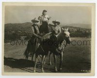 5d747 RANGE FEUD 8x10 still '31 wonderful image of John Wayne & Buck Jones holding Susan Fleming!