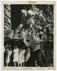 5d910 TIME MACHINE 8x10 still '60 Rod Taylor holding off Morlocks as he's ambushed from above!