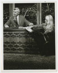 5d922 TONIGHT SHOW TV 7x9 still '74 Johnny Carson & Joan Embery w/baby yak from San Diego Zoo!