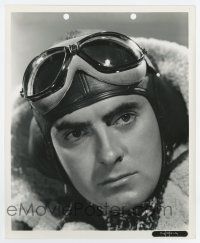 5d930 TYRONE POWER 8.25x10 still '41 super close up in aviator gear from A Yank in the RAF!