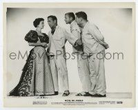 5d961 WE'RE NO ANGELS 8x10.25 still '55 Humphrey Bogart blocks Ray & Ustinov from Joan Bennett!