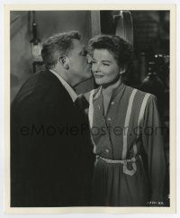 5d976 WITHOUT LOVE deluxe 8.25x10 still '45 Spencer Tracy kissing Katharine Hepburn on the cheek!
