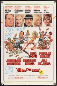 5f011 8 ON THE LAM 1sh '67 Bob Hope, Phyllis Diller, Jill St. John, wacky Jack Davis art of cast!