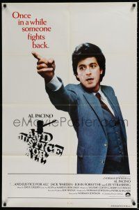5f043 AND JUSTICE FOR ALL int'l 1sh '79 Al Pacino, Jack Warden, directed by Norman Jewison!