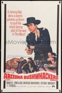 5f058 ARIZONA BUSHWHACKERS 1sh '67 cool western art of rebel in disguise Howard Keel!