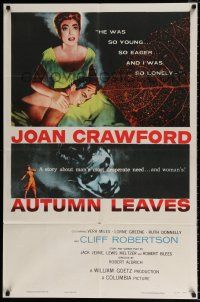 5f065 AUTUMN LEAVES 1sh '56 Cliff Robertson was young & eager and Joan Crawford was lonely!