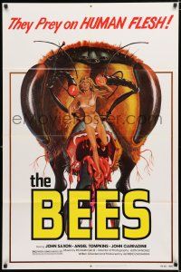 5f095 BEES 1sh '78 John Saxon, Angel Tompkins, Kollar giant bee & sexy girl artwork!