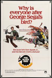 5f114 BLACK BIRD 1sh '75 George Segal, Maltese Falcon parody, great art by Drew Struzan!