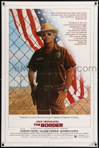 5f130 BORDER 1sh '82 art of Jack Nicholson as border patrol by M. Skolsky, Harvey Keitel