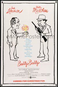 5f146 BUDDY BUDDY advance 1sh '81 great wacky art of Walter Matthau & Jack Lemmon!