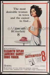 5f150 BUTTERFIELD 8 1sh '60 call girl Elizabeth Taylor is the most desirable & easiest to find