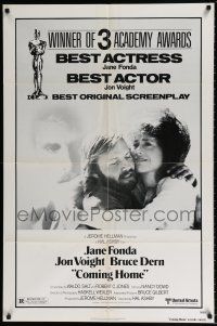 5f189 COMING HOME 1sh '78 Jane Fonda, Jon Voight, Bruce Dern, Hal Ashby, Vietnam!