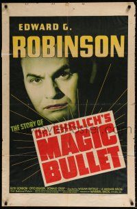 5f233 DR. EHRLICH'S MAGIC BULLET 1sh '40 Edward G. Robinson searches for a cure for syphilis!
