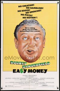 5f244 EASY MONEY 1sh '83 wacky headshot artwork of screwball Rodney Dangerfield!