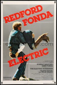 5f248 ELECTRIC HORSEMAN 1sh '79 Sydney Pollack, great image of Robert Redford & Jane Fonda!